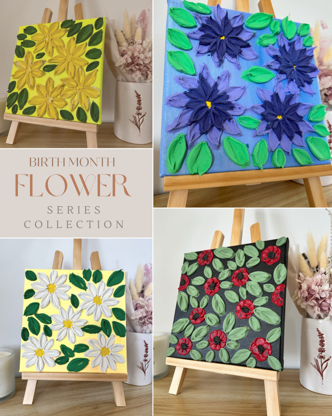 Birth Month Flowers Art Collection